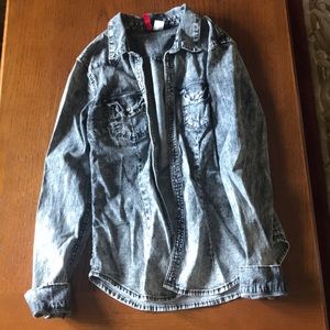 H&Μ denim acid wash button up